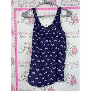 Jacob blue navy Purple Dolphin Print Sleeveless Top